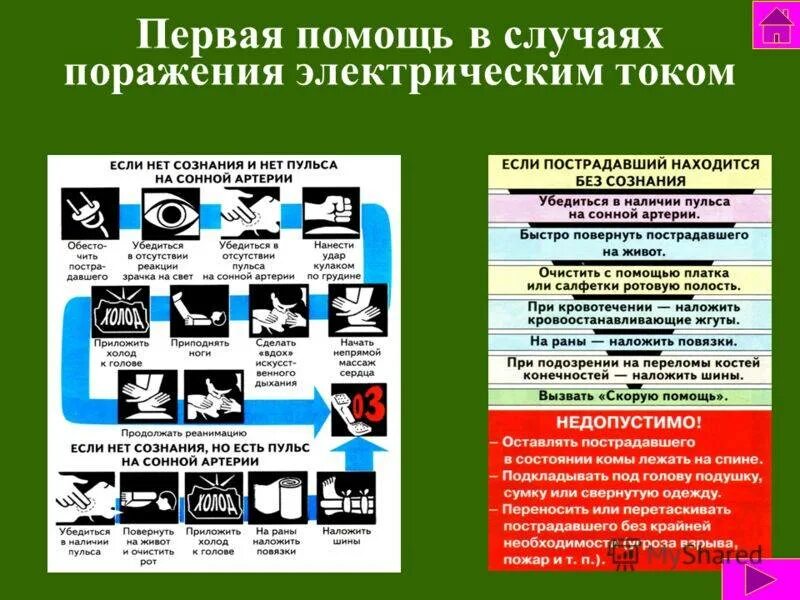 Мероприятия при поражении током. Меры по оказанию помощи при поражении электрическим током. Первая медицинская помощь при поражении током. Алгоритм оказания первой помощи при поражении током. Оказание 1 мед помощи при поражении электрическим током.