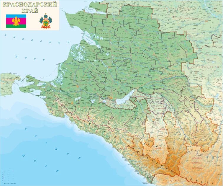 Сколько метров краснодарский край. Карта Кубани Краснодарского края. Карта Краснодарского края. Физическая карта Краснодарского края. Географическая карта Краснодарского края.