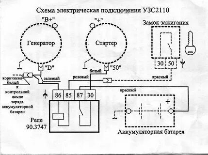 Схема стартера от замка