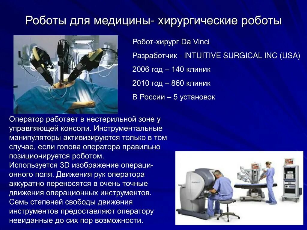 Презентация на тему медицинские роботы. Робот для презентации. Сообщение о роботе хирурге. Роботы в медицине сообщение.