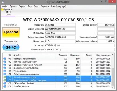 Данные диска crc
