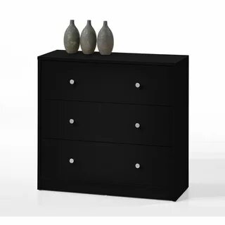 Black NEW Three Drawer Dresser, 3 Drawer Chest, Dresser Drawers, Dresser As...
