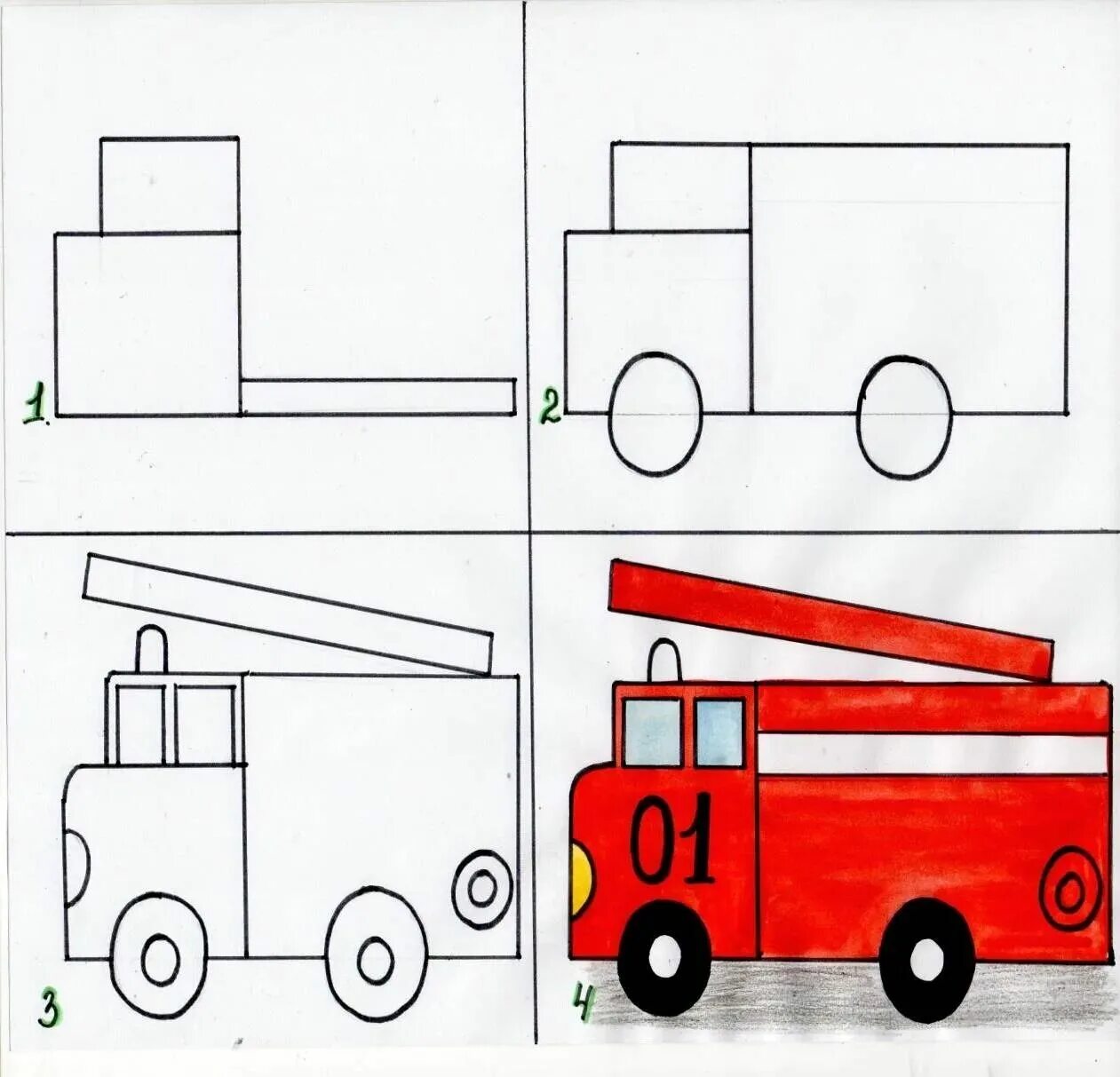 Пожарная машина средняя группа. Рисование грузовая машина в старшей группе. Рисование в подготовительной группе на тему транспорт. Машины нашего города рисование в старшей группе. Схема рисования машины для детей.