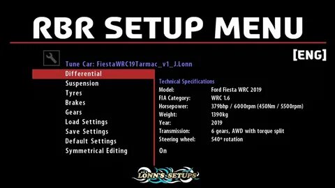 Menu settings