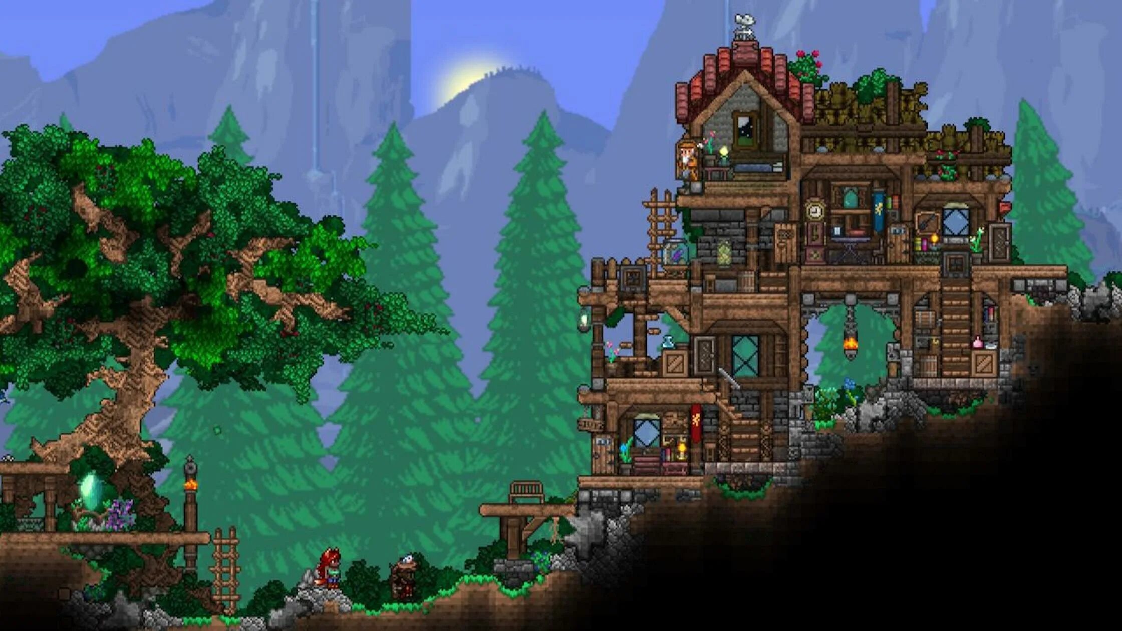 Terraria обновления. Дом в лесу террария 1.4. Террария дом в Лесном биоме для НПС. Terraria домик Лесной. Дом в Лесном биоме террария.