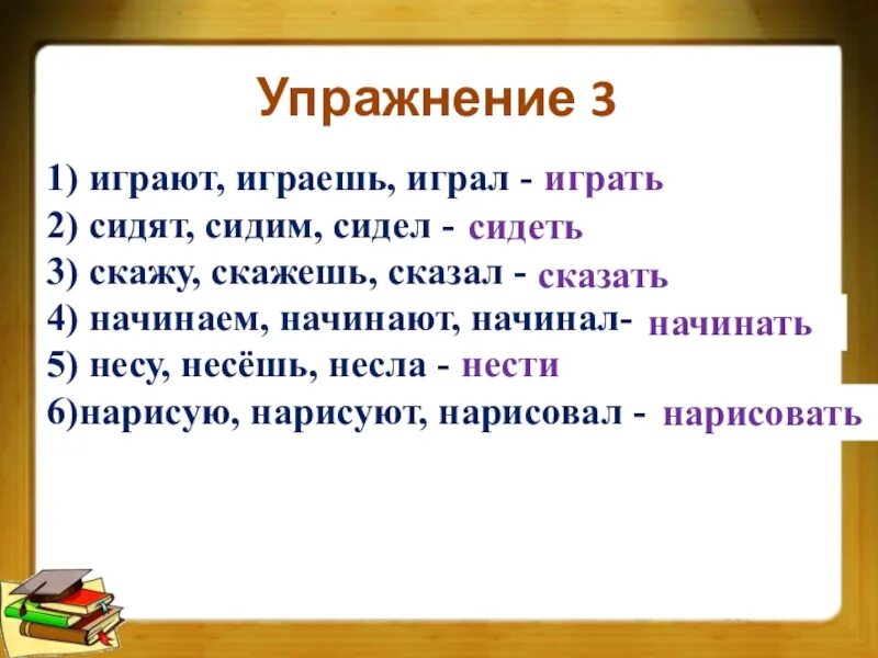 Начальная форма глагола кинешь бросаешь прыгаешь. Начальная форма глагола 4 класс. Начальная форма глагола сидит. Начальная форма глагола играют. Запиши начальную форму глаголов обозначь суффиксы играют.