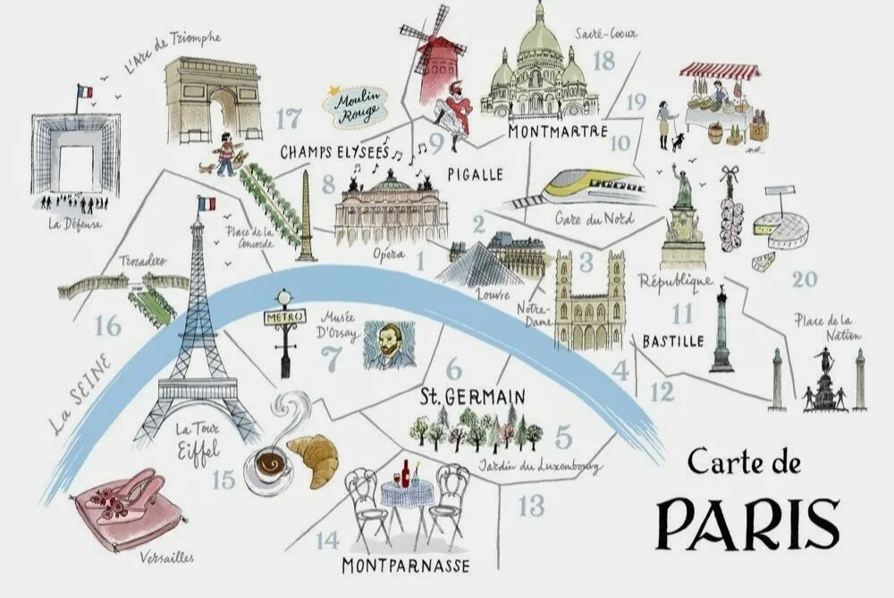 Paris на русском. Эйфелева башня в париже на карте парижа. Архитектура района диманс 16-го (17-го?)округа парижа. Карта парижа с достопримечательностями. Карта метро парижа с достопримечательностями.