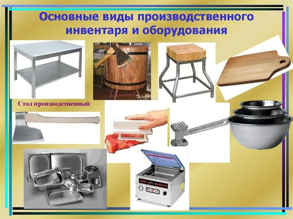Виды производственного инструмента