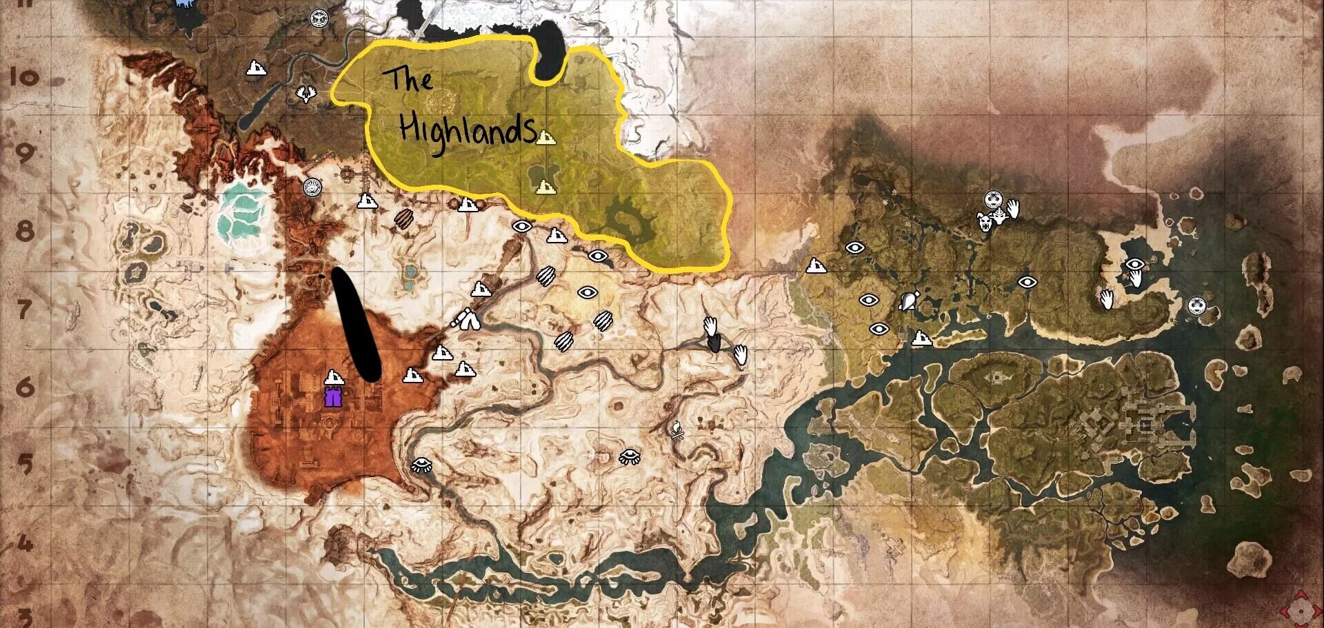 Полуночная роща Conan Exiles. Conan Exiles роща Джеббал сага на карте. Приют чужаков на карте в Conan Exiles. Conan Exiles осколки силы карта.