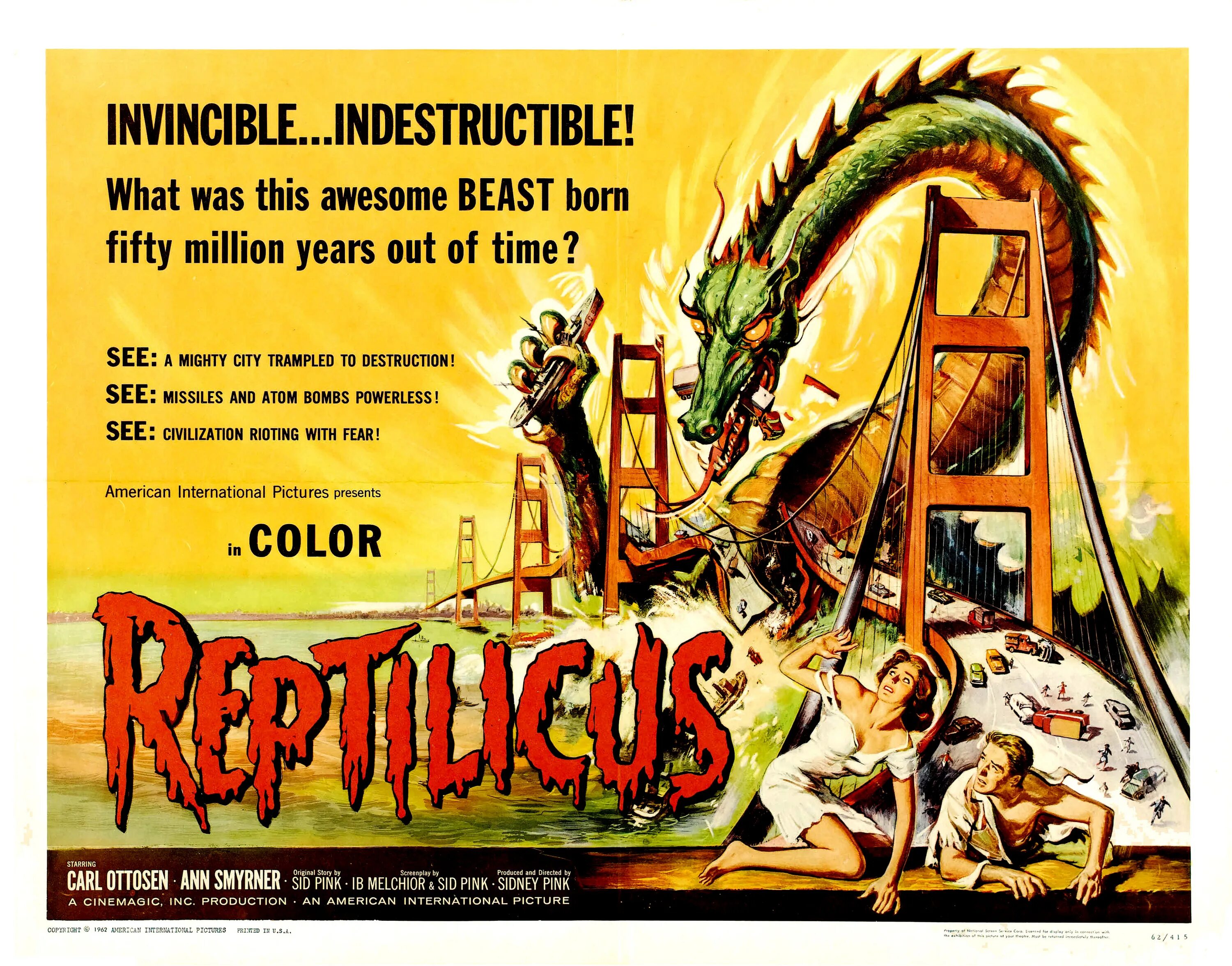 Reptilicus отзывы. Рептиликус 1961. Рептиликус 1961 Постер. Ретро постеры к фильмам. Reptilicus 1963 poster.