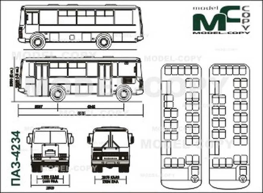 Паз 3205 размеры. Чертеж автобуса ПАЗ 3205. ПАЗ-3205 автобус габариты салона. ПАЗ 4234 чертеж. Габариты салона ПАЗ 4234.