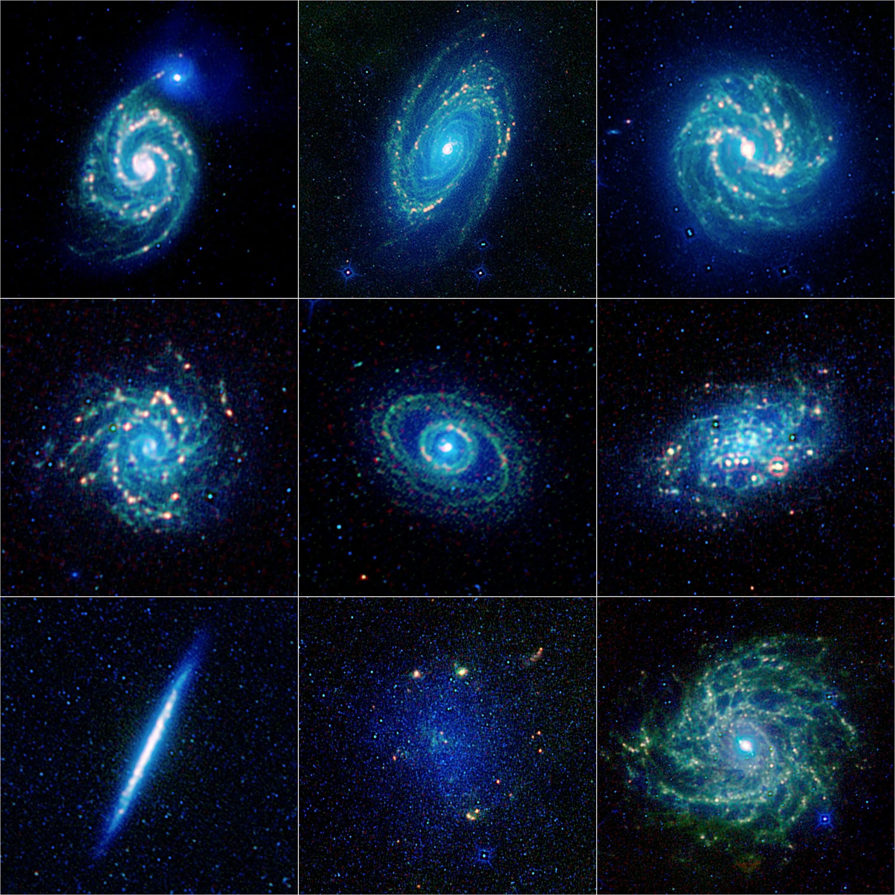 Формы галактик. Разные виды галактик. Множество галактик. Виды галактик во Вселенной.