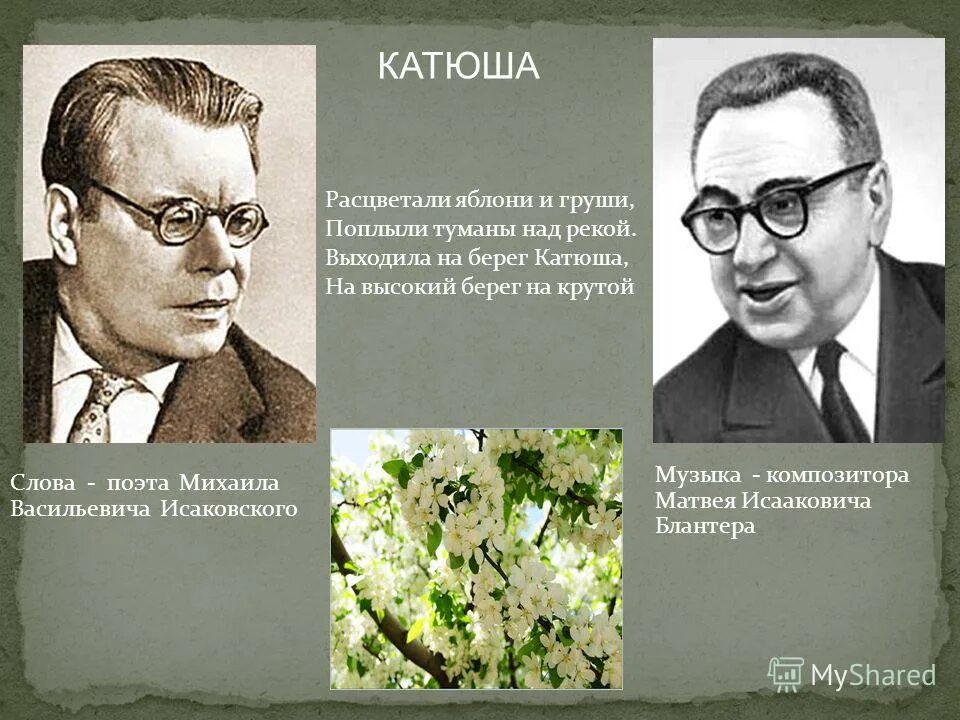 Исполнители песни катюша