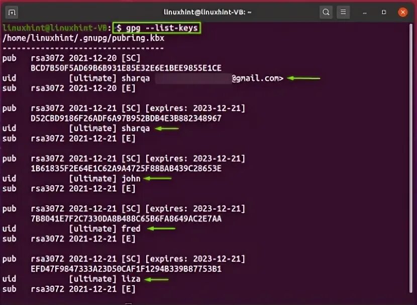 C list key
