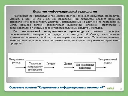 Информационная технология представляет собой процесс