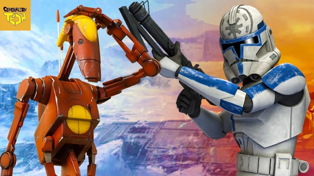 Clone vs clone. Клоны против дроидов. дроиды против клонов. droids commando clone wars. clones 501 and droids.