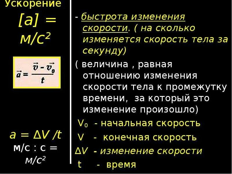 Ускорение изменение направления. Физика 9 класс формула определения скорости с ускорением. Формулы движения и ускорения по физике. Формула для определения ускорения физика 9 класс. Формула определения ускорения в физике 9 класс.