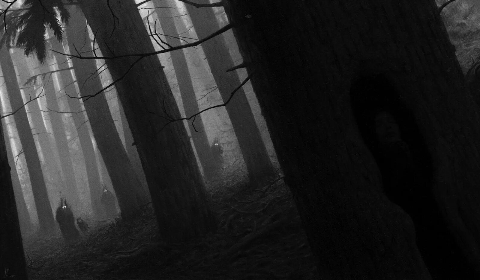 Мрачный никто. Темный лес the Woods 2005. Страшный лесспризрокоми. Страшный лес с глазами. Темный силуэт в лесу.