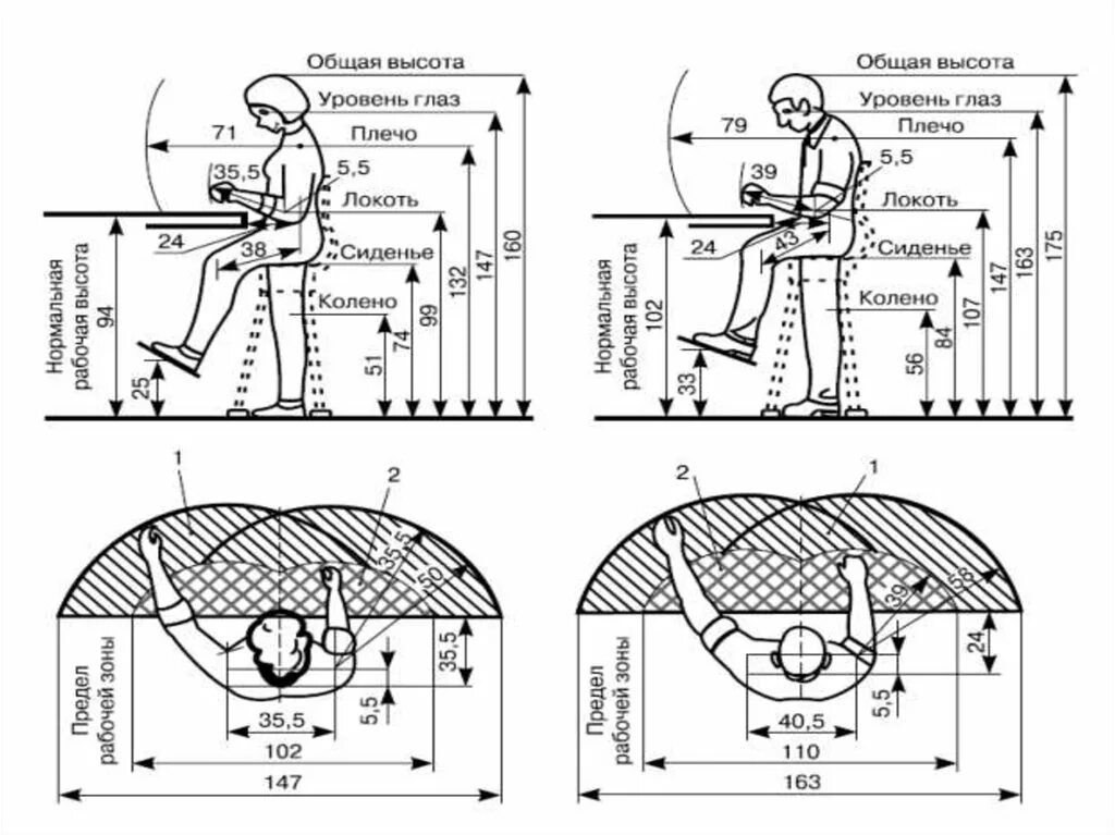 Эргономика рабочего места. Рабочее место Размеры. Рабочая зона чертеж. Высота рабочего места. Height level