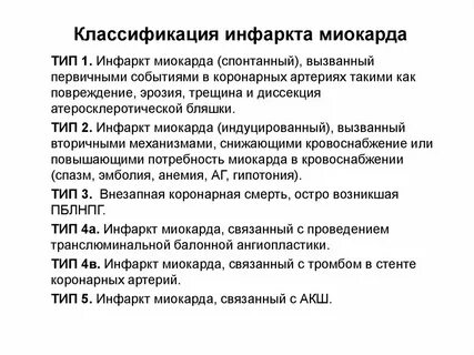 Острый инфаркт миокарда виды