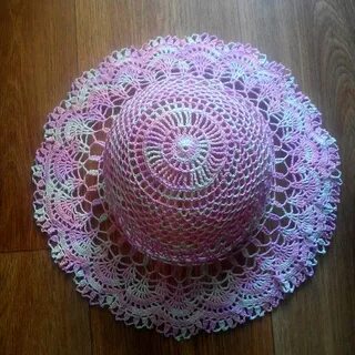 Крючок вязаная летняя шляпка