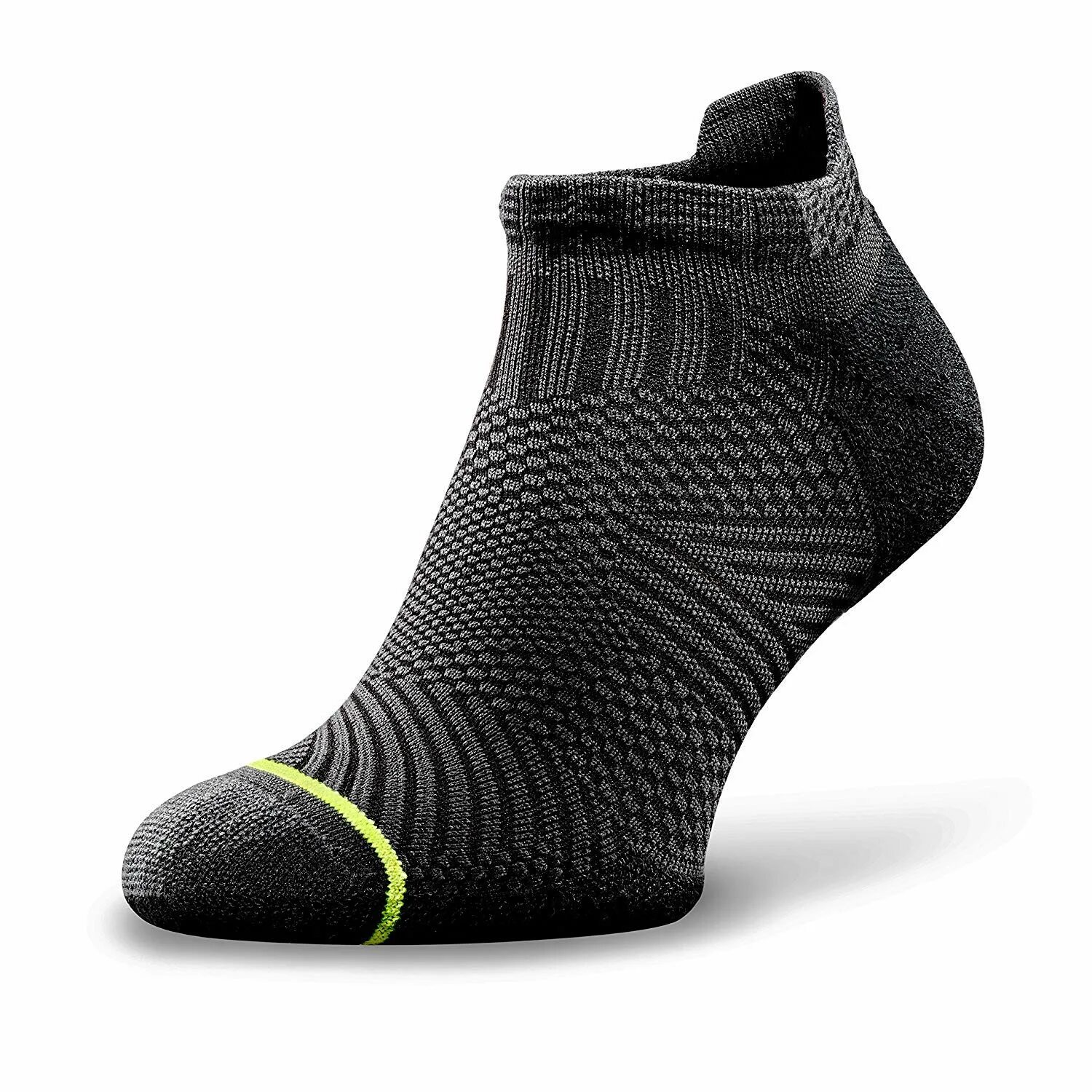 Running socks. Man made fibres обувь. lime and black socks.