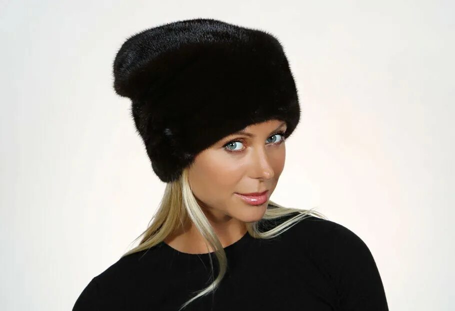 шапка зимняя женская черная. вязаные меховые шапки. норковая шапка. шапка из кроличьего меха. шапка бини женская зимняя.