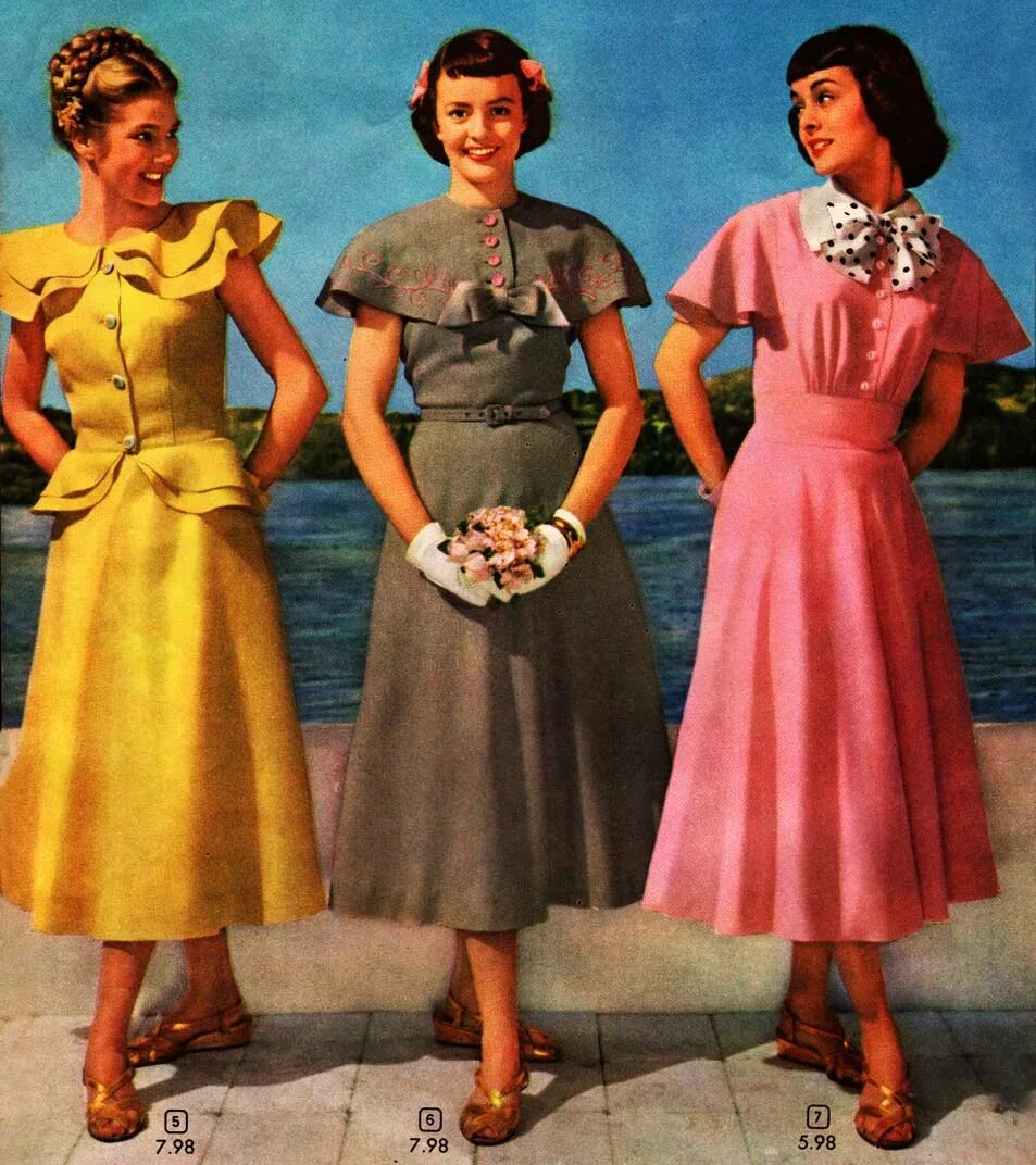 Платье 40 годов для девочки. Мода 1940х Испания. 1940-Е мода. Мода 1940 СССР. Платье в стиле 40-х годов.