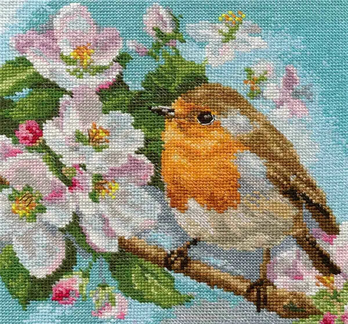 Как будет птичка алиса. Алиса наборы для вышивания птички. Вышивка крестиком малиновка. Вышивка крестом королек алиса. Алиса яблоки вышивка.