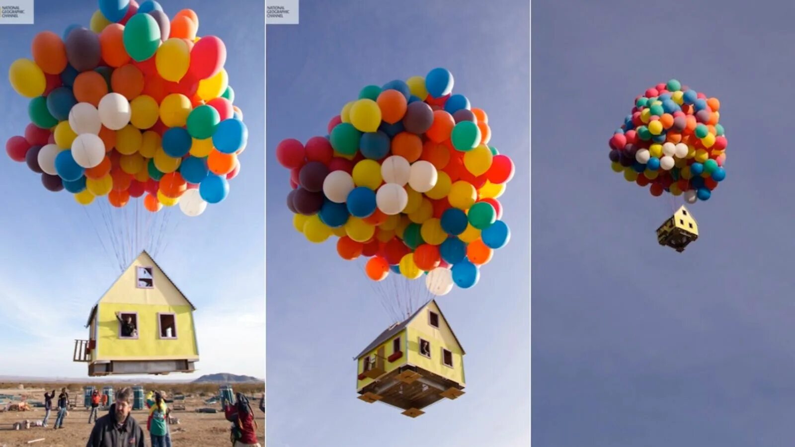 Сколько поднимает воздушный шарик. Домик с воздушными шарами. Воздушный шар домик. Дом на воздушных шарах. Летающий дом на воздушных шарах.