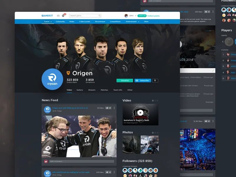 Profile page