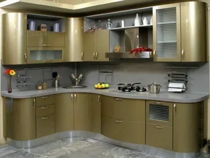 Золотистый цвет кухни