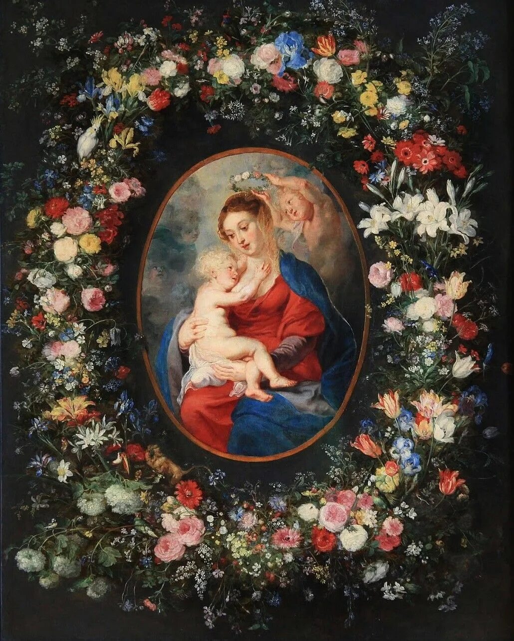 Ван дейк мадонна. Питер Пауль Рубенс Мадонна с младенцем. Рубенс Мадонна в цветочном венке.