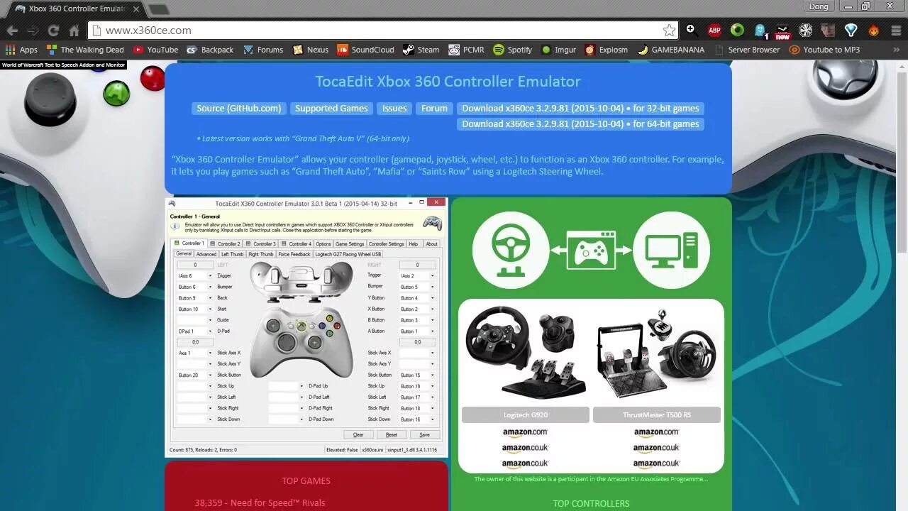 Xbox видит джойстик. Эмулятор геймпада x360ce. X360ce настройка геймпада. Xbox 360 Controller Emulator. Эмулятор геймпада для PC Windows 10.