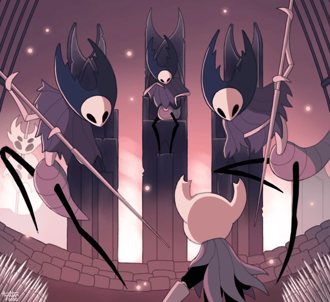 Спидран холлоу найт. Маленькая хорнет hollow knight. грезящие hollow knight. холлоу найт лорды богомолы.