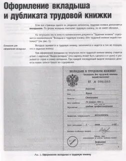 Оформление вкладыша
