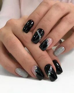 Маникюр дизайн ногтей новинки черный