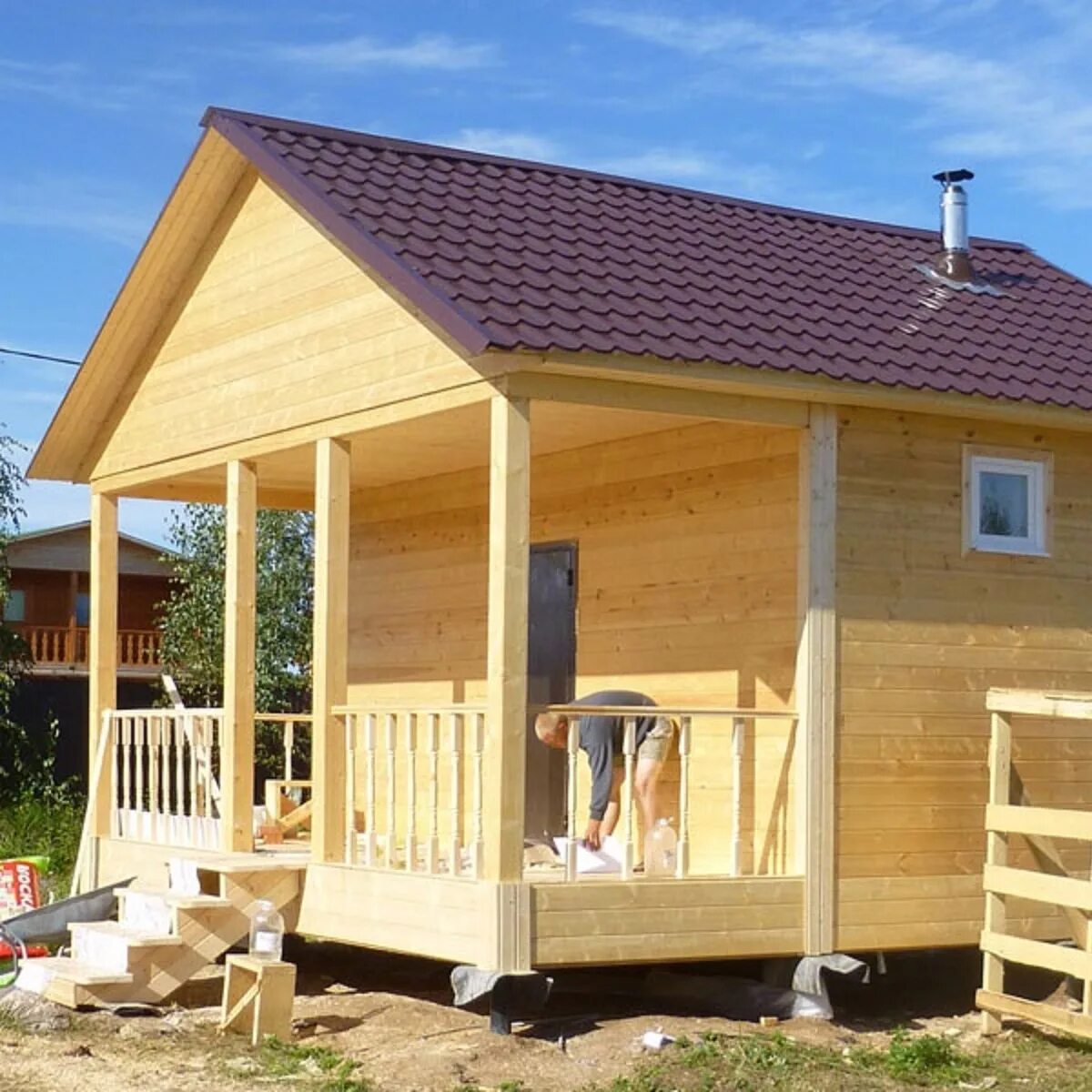 0х8. Русстрой логотип. Стройрус. Печь для бытовки. Баня 6х9 с верандой.