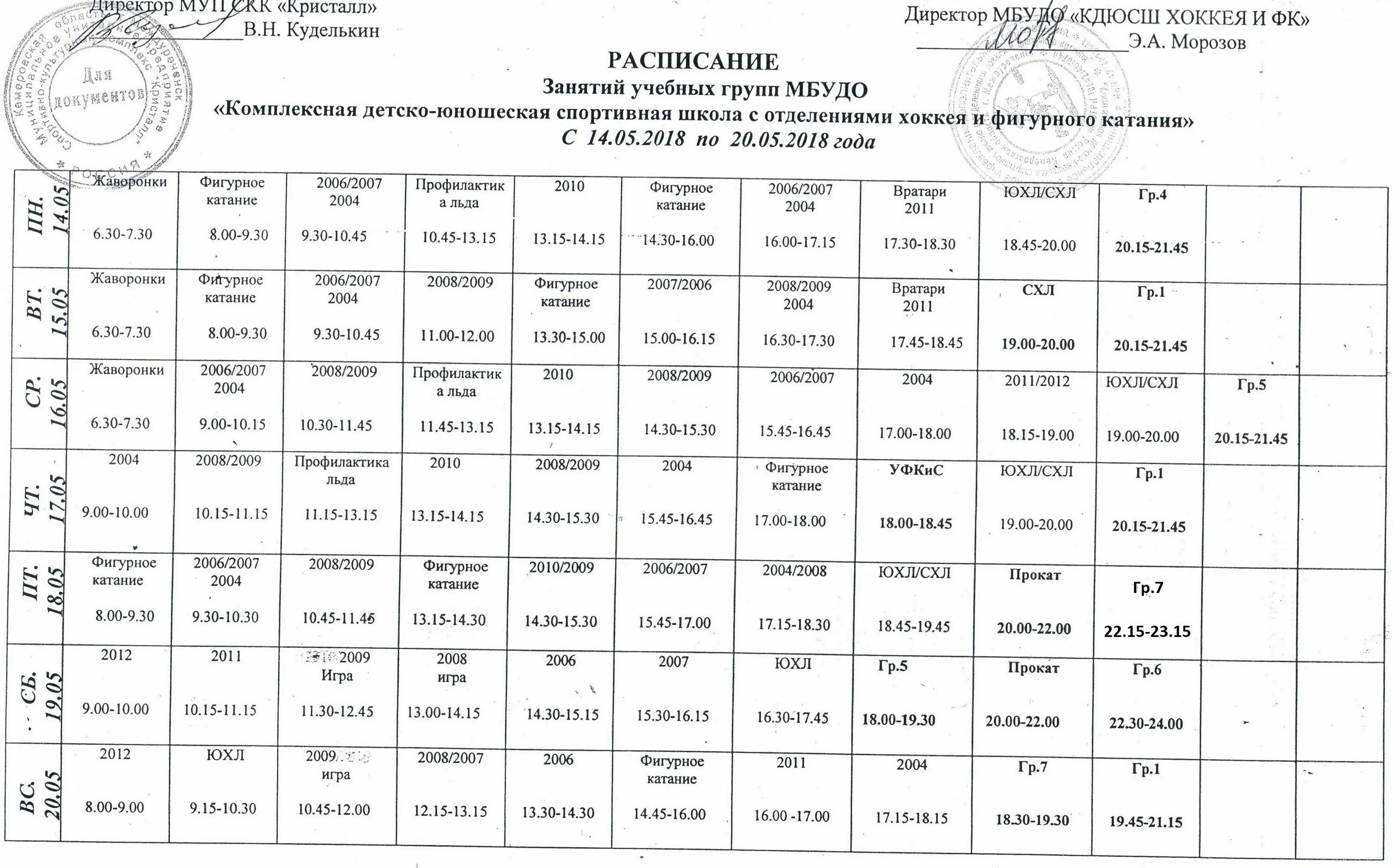 тпк расписание занятий