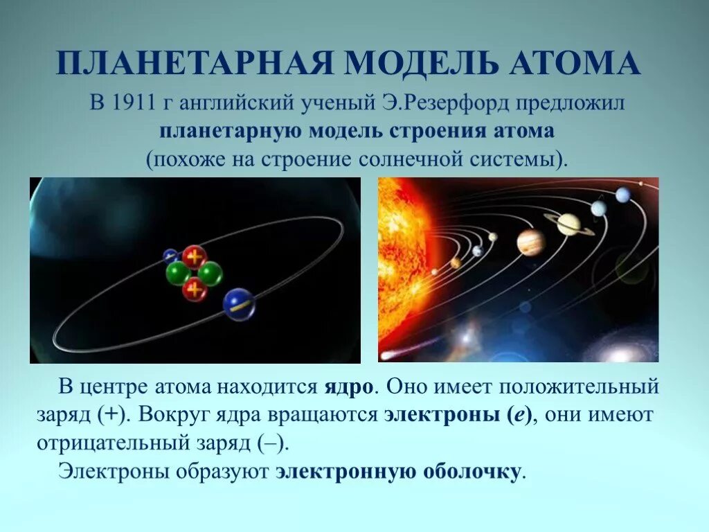 Планетарная модель атома это