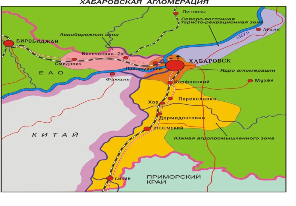 Хабаровский край какая зона. Хабаровская агломерация. Географическое положение Хабаровска. Фуюань на карте. О большой Уссурийский Хабаровский край карта.