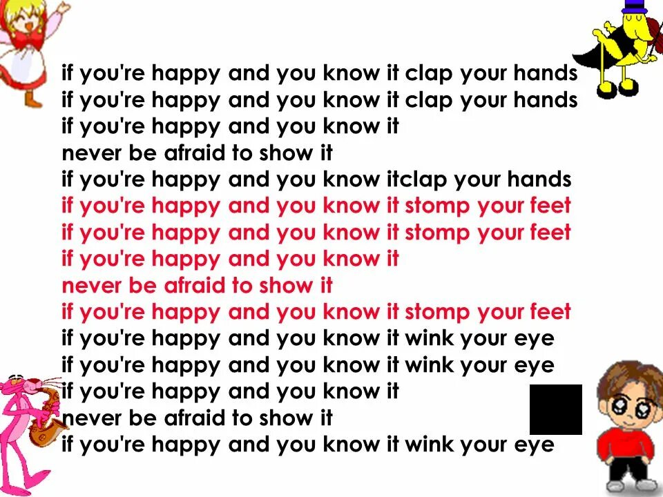 Песня happy текст на русском. If you re Happy and you know it текст. If you're Happy and you know it Clap your hands. If you Happy Clap your hands текст. If you are Happy and you know it Clap your hands текст.