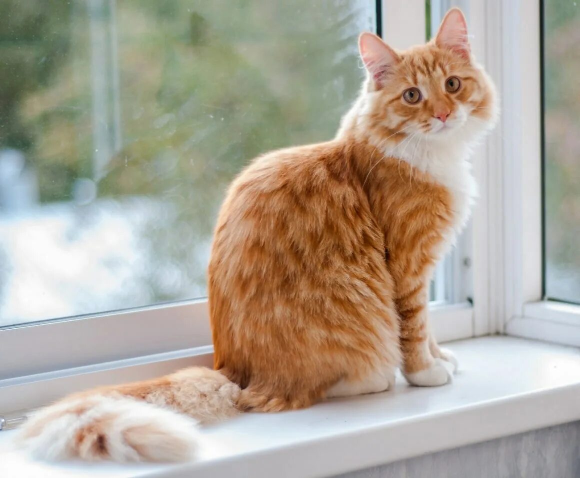 Кошка дома фото. Сибирская кошка рыжая короткошерстная. Кошка на подоконнике. Кошка сидит. Рыжая кошка сидит.
