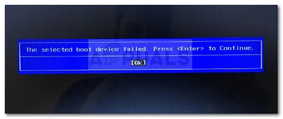 Пишет boot failed. Selected boot device failed. the selected boot device failed press enter. press enter.