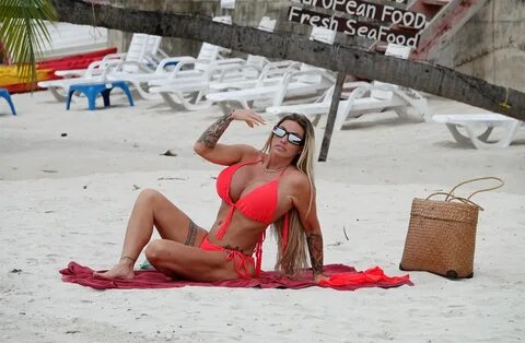 Katie Price wowed in a bright red bikini on the beach in ThailandCredit. 