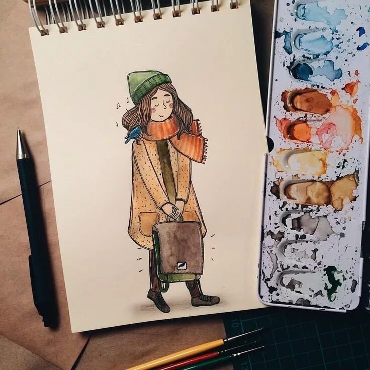 Красивые идеи для рисунков в скетчбуке