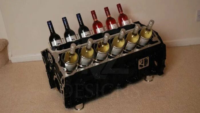 Купить машину вино. Столик для бутылок. Контейнер для бутылок. Подставка под бутылки из двигателя. Контейнер для бутылки вина.