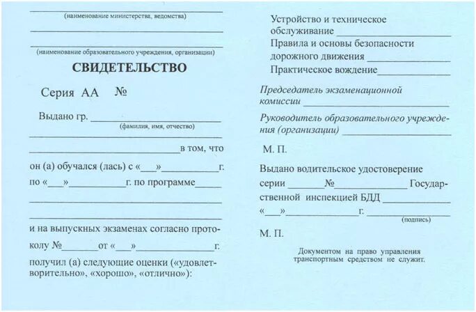 Как получить свидетельство автошколы. Документ о прохождении обучения в автошколе. свидетельство о прохождении подготовки водителя. сертификат об окончании автошколы.