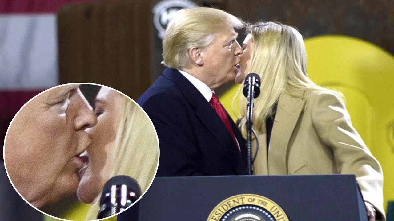 Извращенец лапает. Иванка Трамп поцелуй. Ivanka Trump Kiss.
