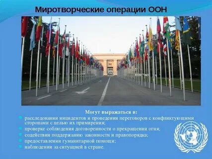 Главная организация выполняющая миротворческую функцию в мире